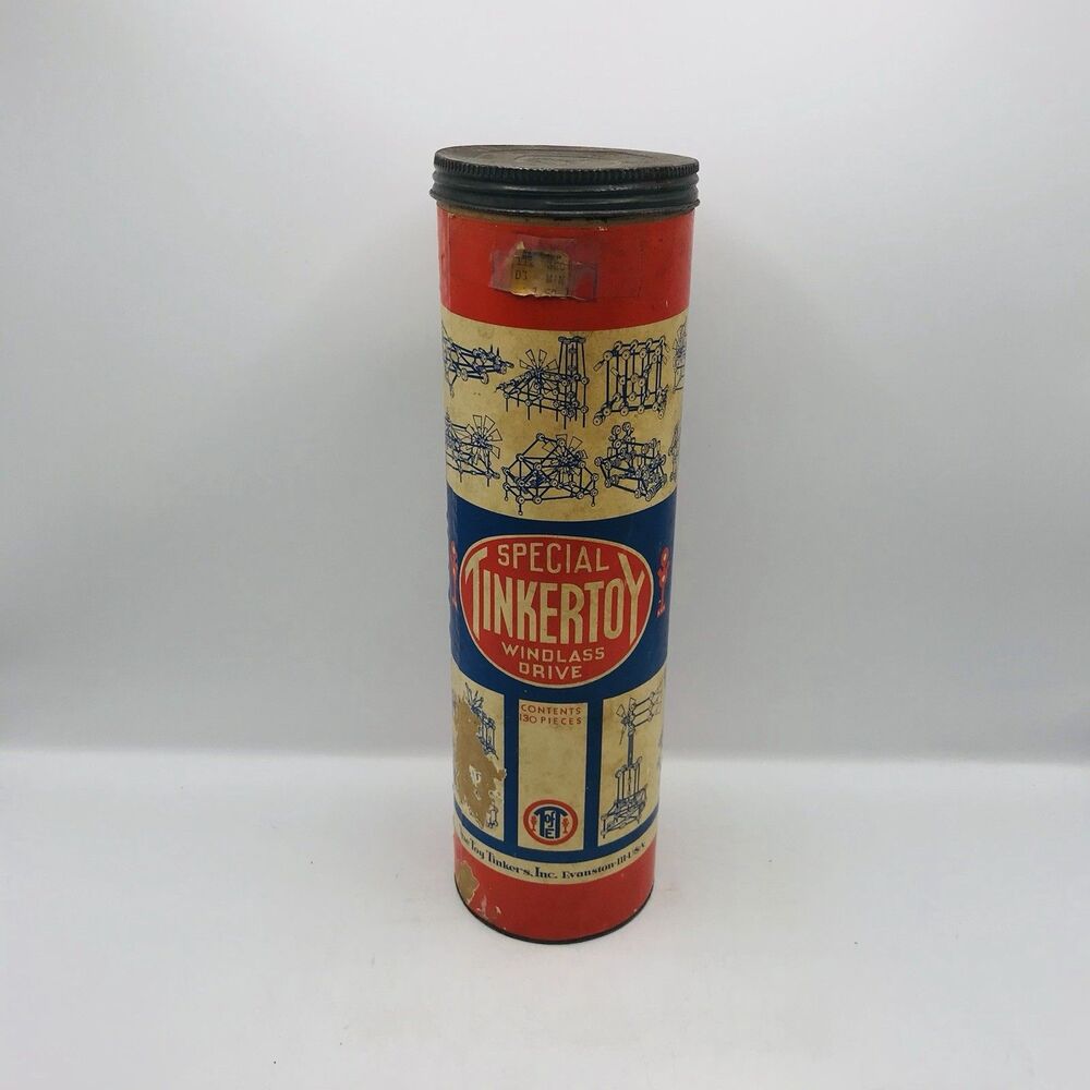 Vintage Early 1950's Special Tinker Toys Windlass Drive Full, Did Not Count Pc.